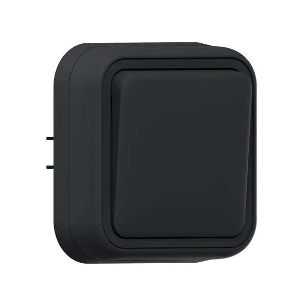 Выключатель, одноклавишный, СП, автоматические клеммы антрацит, Бронто EKF