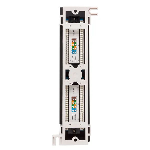 Патч-панель настенная TERACOM PRO Cat.5E неэкранированная UTP 12 портов RJ-45 Dual IDC