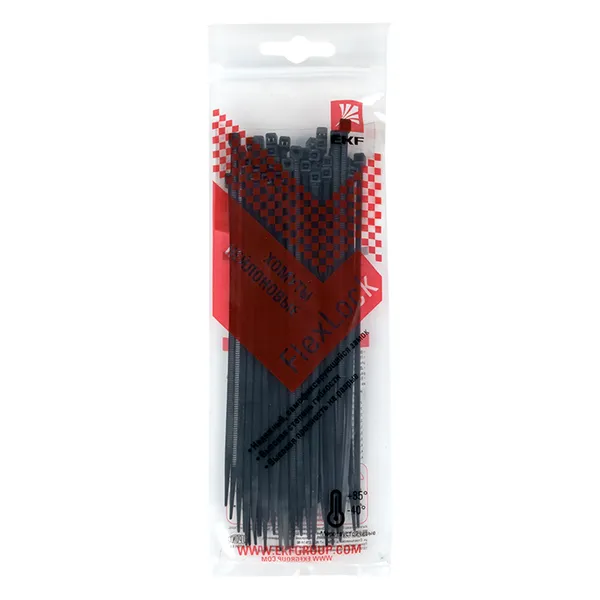 Хомут P6.6 стандартный (ч), 2.5x150 (50шт) FlexLock PROxima