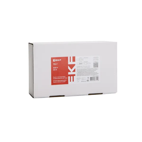 Клемма двухуровневая Push-in 2.5 мм2 4 вывода синяя EKF