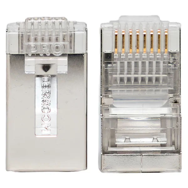 Коннектор RJ-45 TERACOM PRO экранированный 8P8C 30мкд Cat.5E универсальный (упак.20шт)