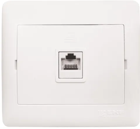 Розетка RJ-45 1-мест. 1А 120В бел. София EKF Simple