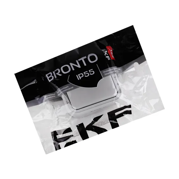 Розетка, одноместная, ОП, винтовые клеммы серый, Бронто EKF