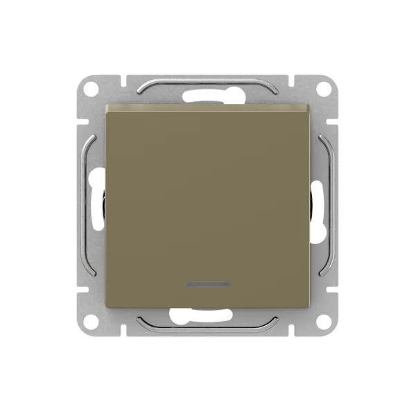 Механизм выключателя, одноклавишный, с подсветкой, шампань Эпика EKF