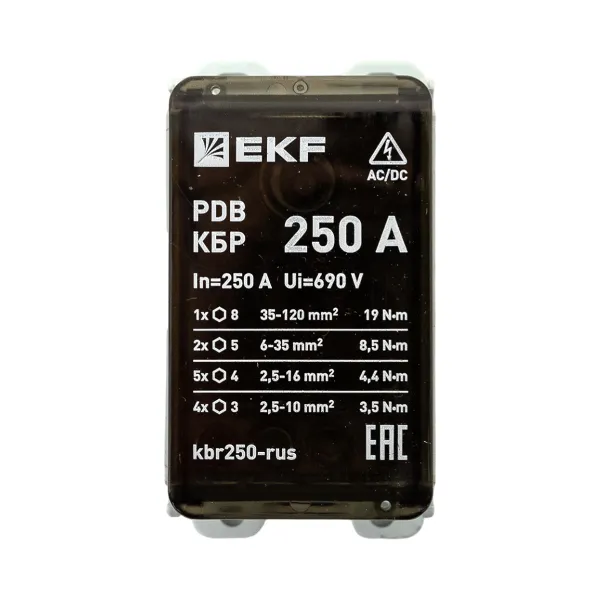 Клеммный блок распределительный КБР 250A EKF
