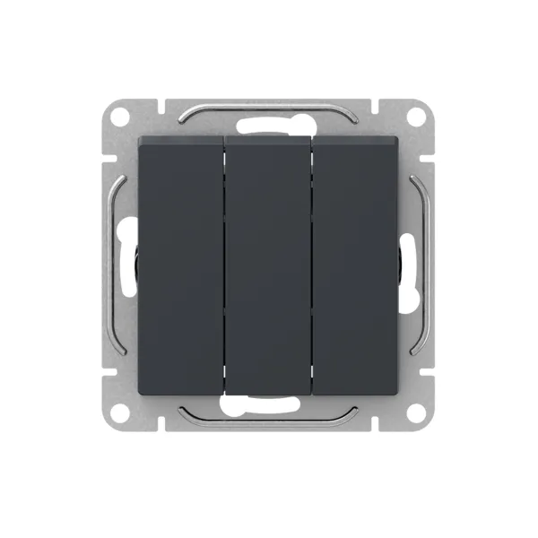 Механизм выключателя, трёхклавишный, графит Эпика EKF