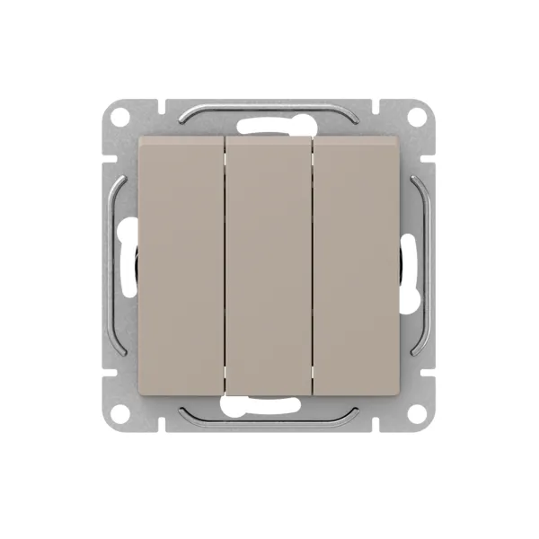 Механизм выключателя, трёхклавишный, кремовый Эпика EKF