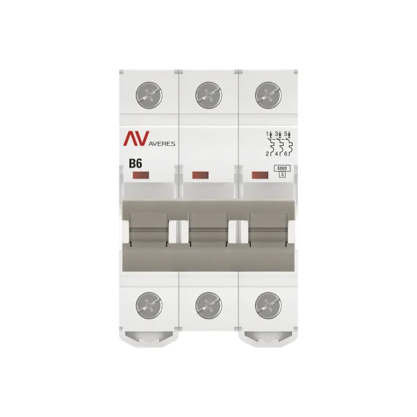 Выключатель автоматический AV-6 3P 6A (B) 6kA EKF AVERES