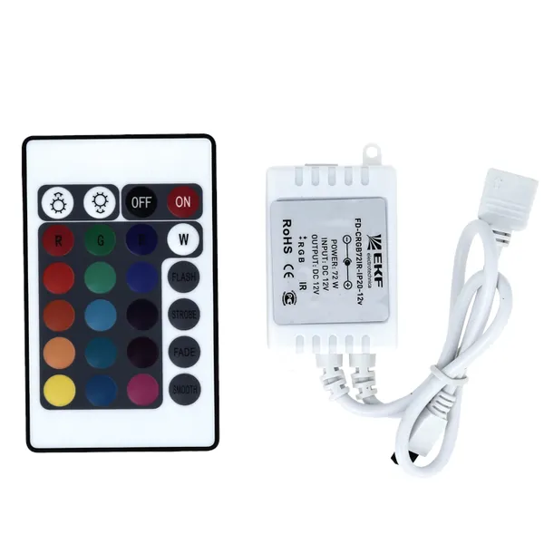 Драйвер-контроллер для RGB LED-ленты 72Вт IP20 12В с ИК пультом EKF Proxima