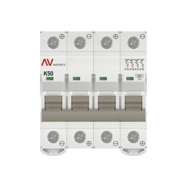 Выключатель автоматический AV-6 DC 4P 50A (K) 6kA EKF AVERES