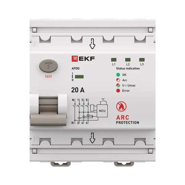 Устройство защиты от дугового пробоя (УЗДП) 3P+N 20А PROXIMA EKF