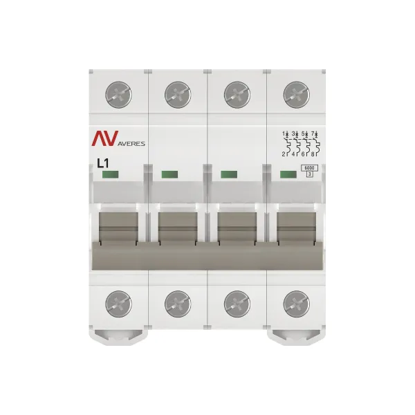 Выключатель автоматический AV-6 4P 1A (L) 6kA EKF AVERES