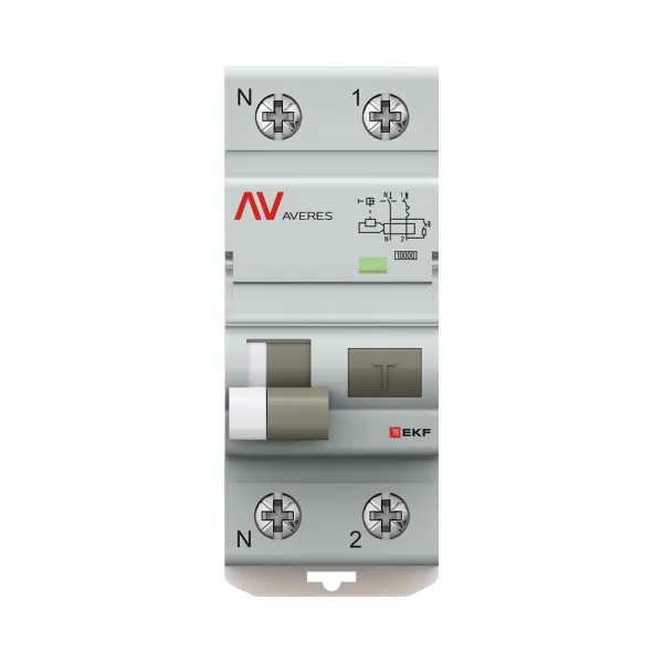 Автоматический выключатель дифференциального тока DVA-10 1P+N 16А характеристика D 30мА тип A электромеханический 10кА AVERES EKF