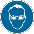 Знак наклейка M01 "Работать в защитных очках" (200x200) ГОСТ 12.4.026-2015 EKF PROxima
