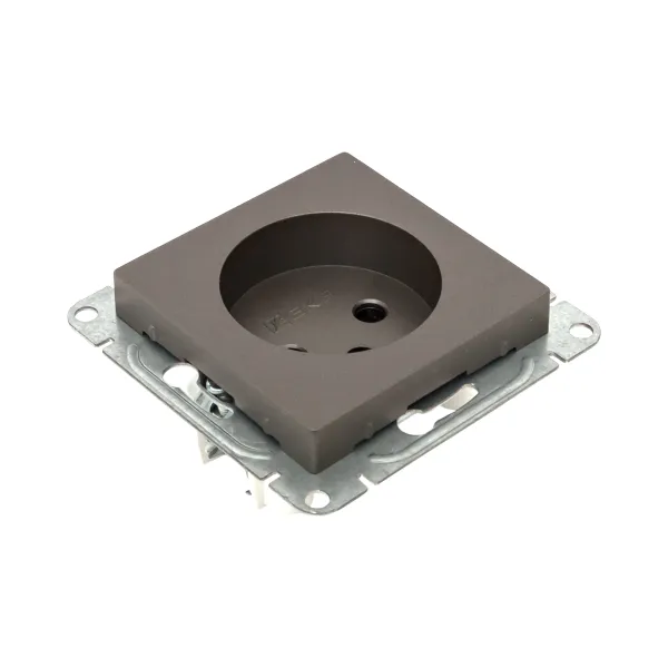 Механизм розетки, 16А, без заземления, со шторками, мокко Эпика EKF