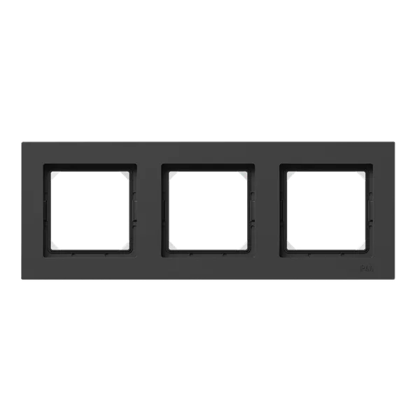 3 - местная рамка, IP44, чёрная, пластик Эпика EKF