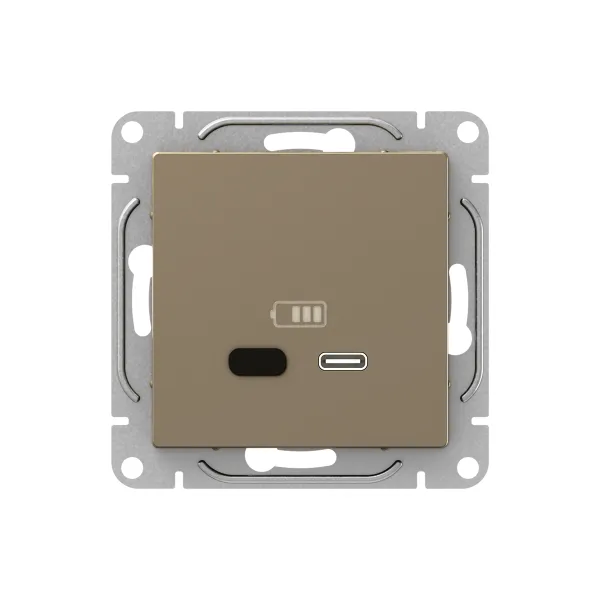 Механизм розетки USB-С, быстрая, шампань Эпика EKF