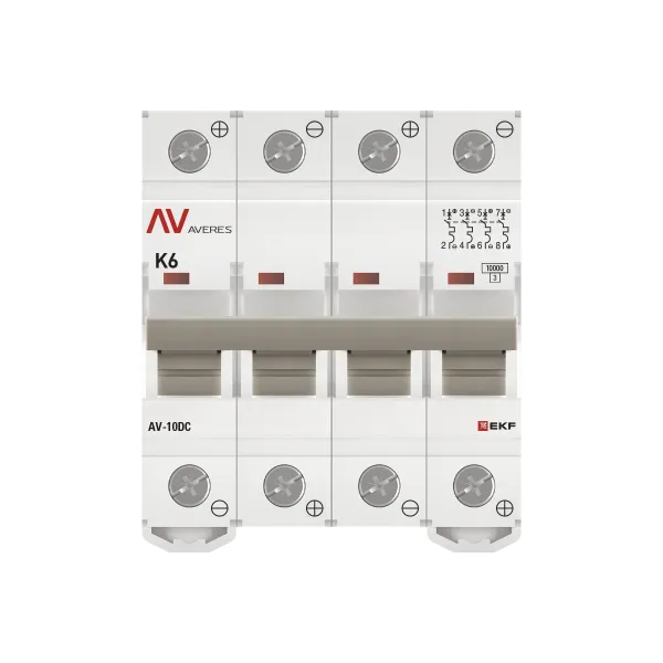 Выключатель автоматический AV-10 DC 4P 6A (K) 10kA EKF AVERES