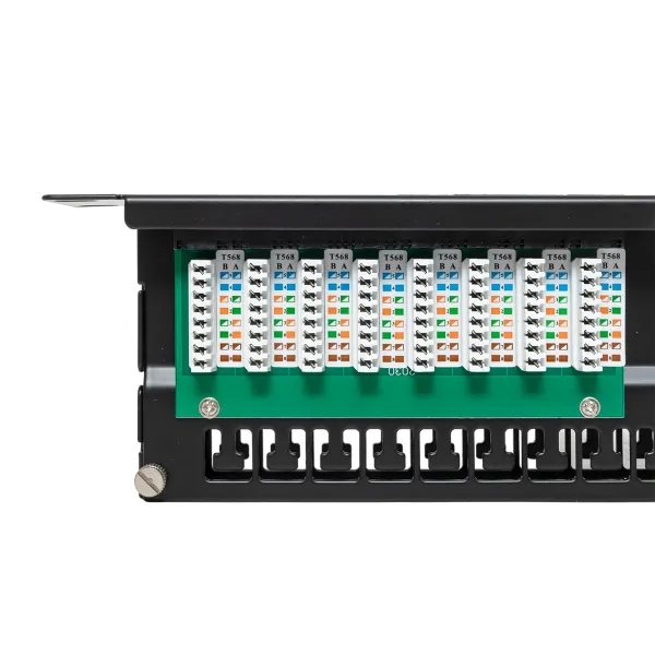 Патч-панель высокой плотности TERACOM PRO 19'' Cat.5E 1U неэкранированная UTP 48 портов RJ-45 Dual IDC с органайзером