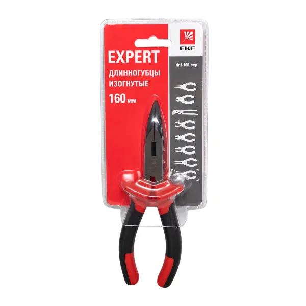 Длинногубцы изогнутые Expert 160 мм EKF
