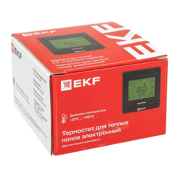 Сенсорный термостат для теплых полов электронный 16А 230В EKF
