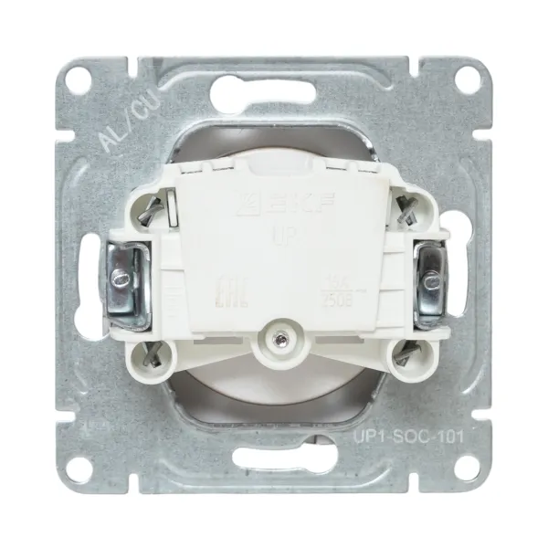 Механизм розетки, 16А, без заземления, со шторками, шампань Эпика EKF