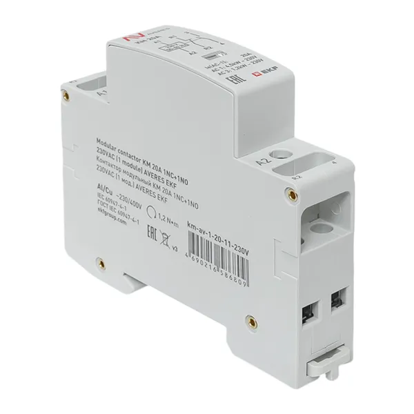 Контактор модульный КМ 20А 1NC+1NO 230VAC (1 мод.) AVERES EKF