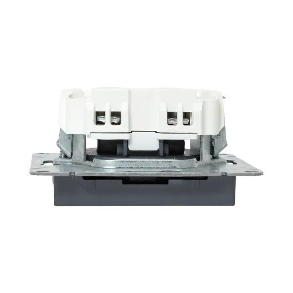 Механизм розетки, 16А, без заземления, со шторками, графит Эпика EKF