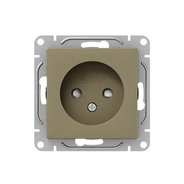 Механизм розетки, 16А, без заземления, со шторками, шампань Эпика EKF
