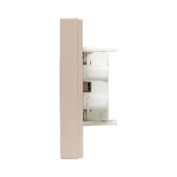 Механизм розетки двойной, 16А, без заземления, без шторок, с рамкой, кремовый Эпика EKF