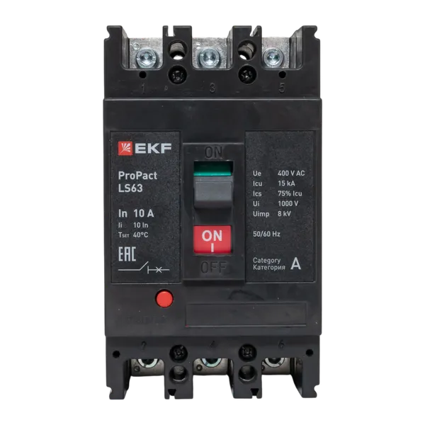 Автоматический выключатель LS63 15кА 3P 10А ProPact EKF