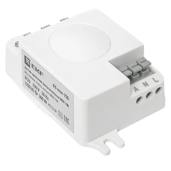 Микроволновый датчик движения белый 1200Вт 360гр. до 10м IP20 MW-706 EKF