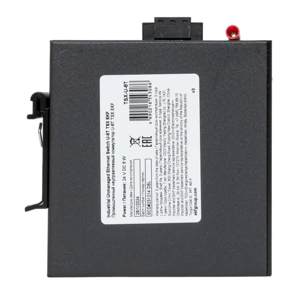 Промышленный неуправляемый коммутатор U-8T, 8 портов 10/100Base-T(X) RJ45, монтаж на динрейку TSX EKF