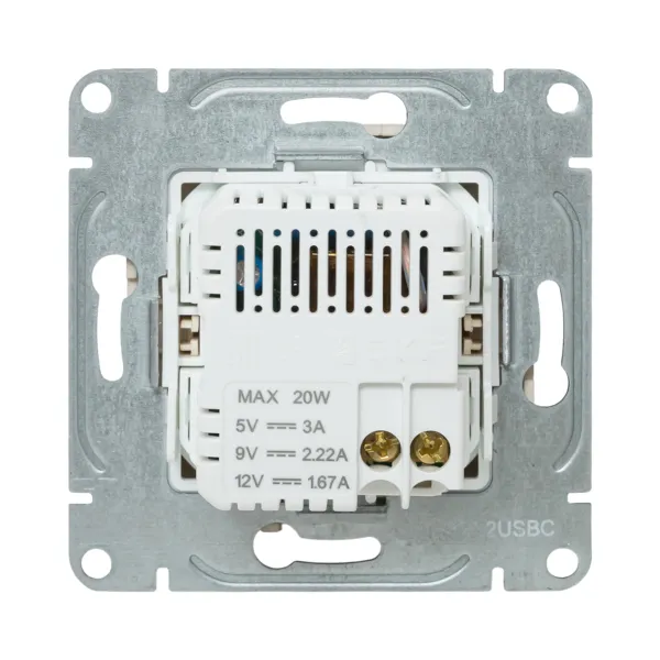 Механизм розетки USB-C - 2шт, кремовый Эпика EKF