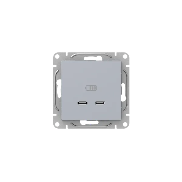 Механизм розетки USB-C - 2шт, алюминий Эпика EKF