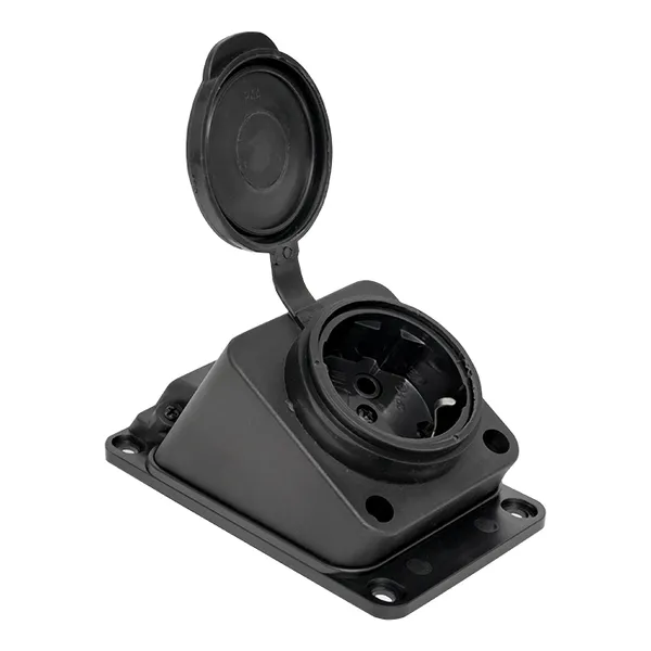 Розетка настенная с защитной крышкой каучуковая наклонная 230В 2P+PE 16A IP44 EKF