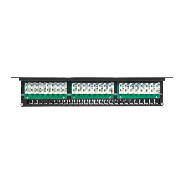 Патч-панель высокой плотности TERACOM PRO 19'' Cat.5E 1U неэкранированная UTP 48 портов RJ-45 Dual IDC с органайзером