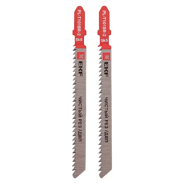 Пилки для электролобзика обратные T101BR (чистовой рез по ДВП)(SK5)(2 шт) EKF Expert