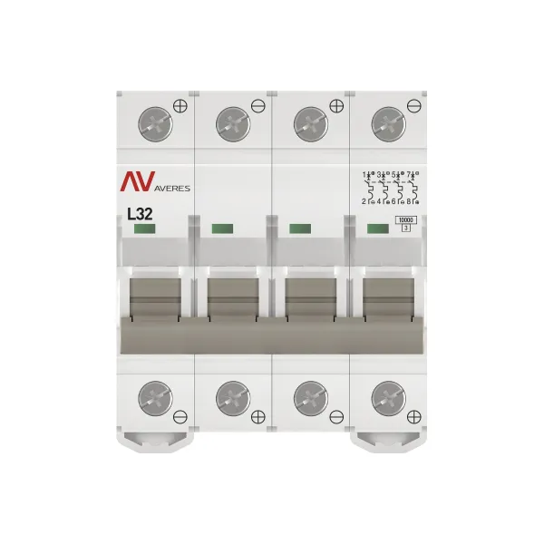 Выключатель автоматический AV-10 DC 4P 32A (L) 10kA EKF AVERES