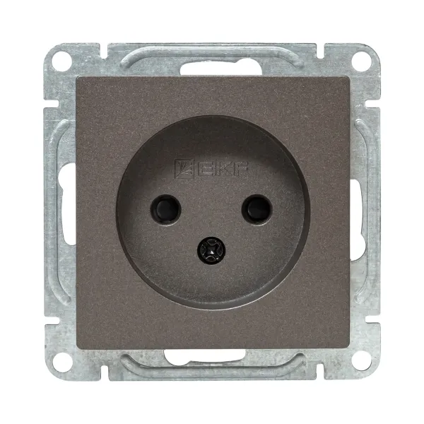 Механизм розетки, 16А, без заземления, со шторками, мокко Эпика EKF