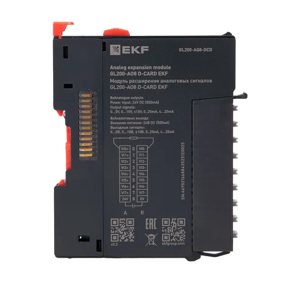 Модуль расширения аналоговых сигналов GL200-AO8 D-CARD EKF
