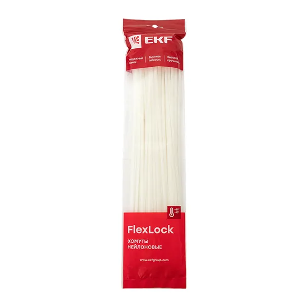 Хомут P6.6 стандартный (б), 7.6x400 (100шт) FlexLock EKF