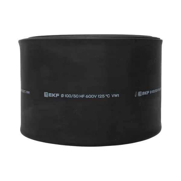 Термоусаживаемая трубка ТУТ нг 100/50 черная рулон EKF PROxima