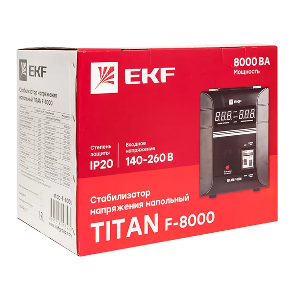 Стабилизатор напряжения напольный TITAN F-8000 EKF PROxima