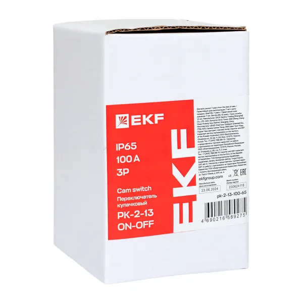 Переключатель кулачковый ПК-2-13 100А 3P «ВКЛ-ВЫКЛ» IP65 EKF