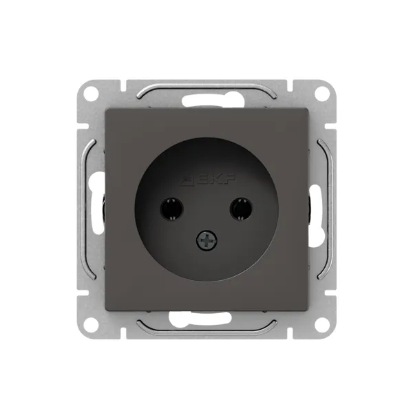 Механизм розетки, 16А, без заземления, без шторок, мокко Эпика EKF