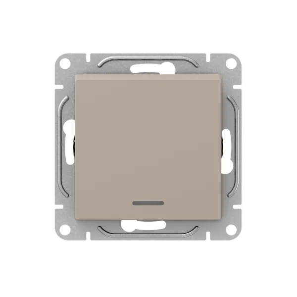 Механизм выключателя, одноклавишный, с подсветкой, кремовый Эпика EKF