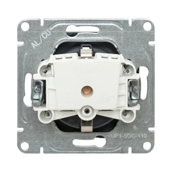 Механизм розетки, 16А, с заземлением, без шторок, графит Эпика EKF