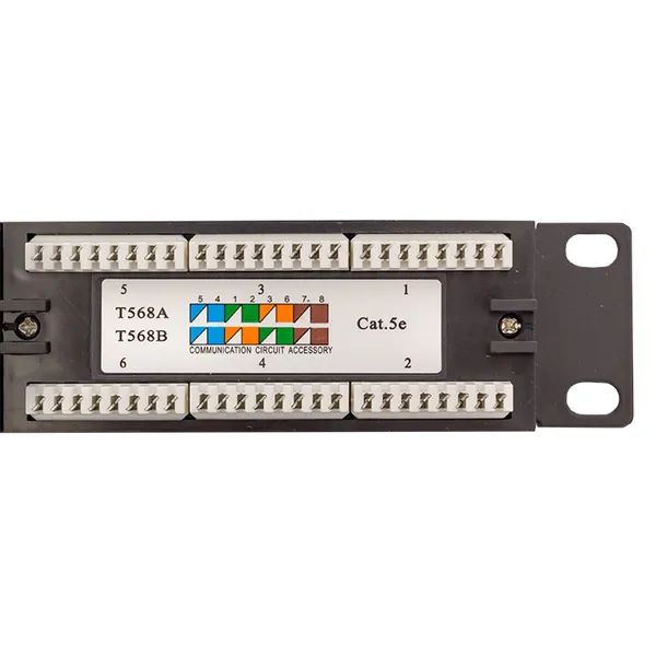Патч-панель TERACOM 19'' Cat.5E 1U неэкранированная UTP 24 порта RJ-45 110 IDC