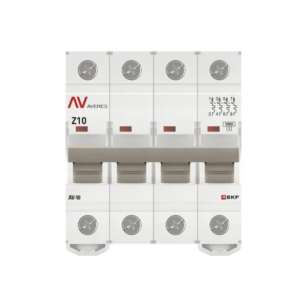 Выключатель автоматический AV-10 4P 10A (Z) 10kA EKF AVERES